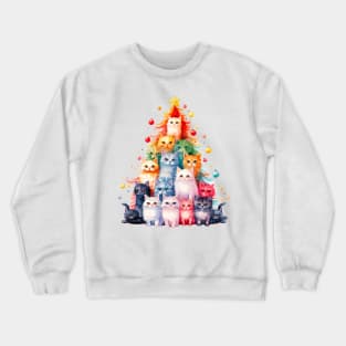 Cat Christmas Tree Crewneck Sweatshirt